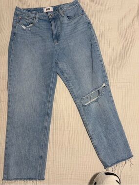 PAIGE Light Wash Noella High Rise Straight Leg Jeans